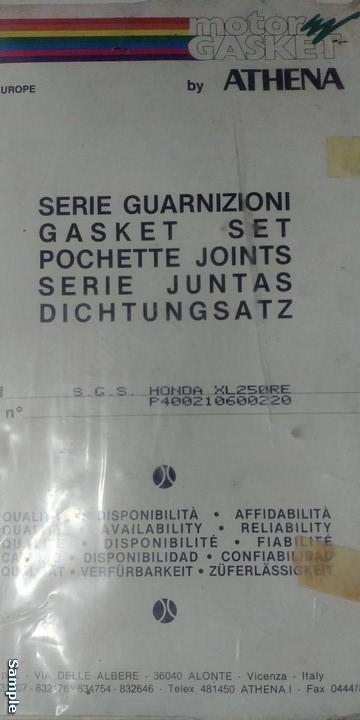 Sr. Guarnizione smeriglio Honda Xl 200 R - RD '83-'91