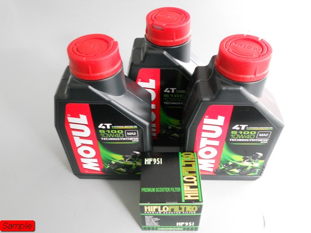 Kit. 3 Lt. Olio motul 10w40 + Filtro Olio
